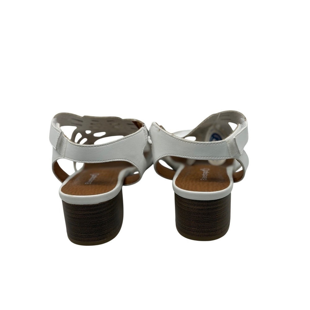 Baretraps Velvet White Laser Cut Block Heel Sandals Women's Size‎ 8.5 M - Picture 6 of 9